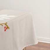 金ゴールド冬の雪鳥の国クリスマス テーブルクロス (インサイチュ)