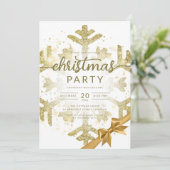 金ゴールド冬グリッタースノーカンパニークリスマスリボン 招待状 (スタンド正面)