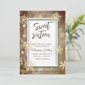 金ゴールド冬ワンダーランド《写真》ぼけ味雪片 招待状 (スタンド正面)