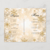 金ゴールド冬疑問に思の休日招待状プログラム&メニュー チラシ (裏面)