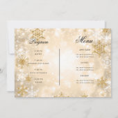 金ゴールド冬疑問に思の休日招待状プログラム&メニュー 招待状 (裏面)