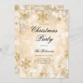 金ゴールド冬疑問に思の休日招待状プログラム&メニュー 招待状 (正面/裏面)