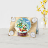 金ゴールド冬 カード (黄色い花)