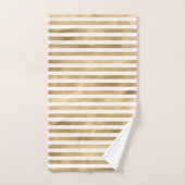 金ゴールド凍っていストライプバスタオルセット バスタオルセット (ハンドタオル)