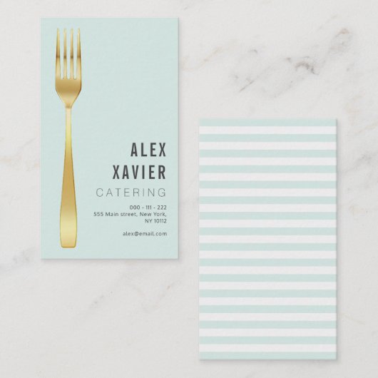 金ゴールド刃物プロフェッショナルケータリング 名刺 (正面/裏面)