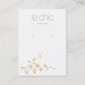 金ゴールド分岐手製イヤリング表示ホルダー 名刺 (正面)