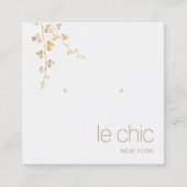 金ゴールド分岐手製角型イヤリング表示ホルダー スクエア名刺 (正面)