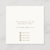 金ゴールド分岐手製角型イヤリング表示ホルダー スクエア名刺 (裏面)