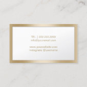 金ゴールド切断美容師美しいサロン金ゴールド枠 名刺 (裏面)