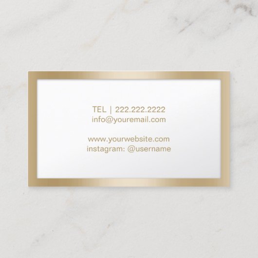 金ゴールド切断美容師美しいサロン金ゴールド枠 名刺 (裏面)