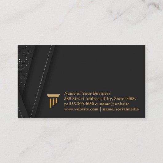 金ゴールド列アイコン |財務企業の情報 名刺 (裏面)