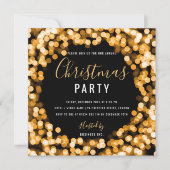 金ゴールド列照明企業のクリスマスパーティー 招待状 (正面)