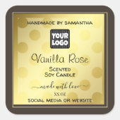 金ゴールド効果カスタムロゴ製品のパッケージラベル スクエアシール (正面)