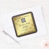 金ゴールド効果カスタムロゴ製品のパッケージラベル スクエアシール (封筒)