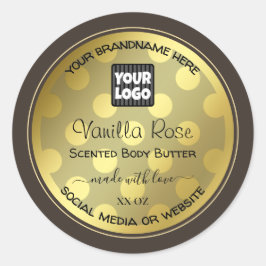 金ゴールド効果カスタムロゴ製品のパッケージラベル ラウンドシール