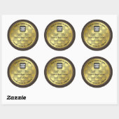 金ゴールド効果カスタムロゴ製品のパッケージラベル ラウンドシール (シート)