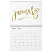 金ゴールド効果カレンダー20xx白色 カレンダー (1月 2026)