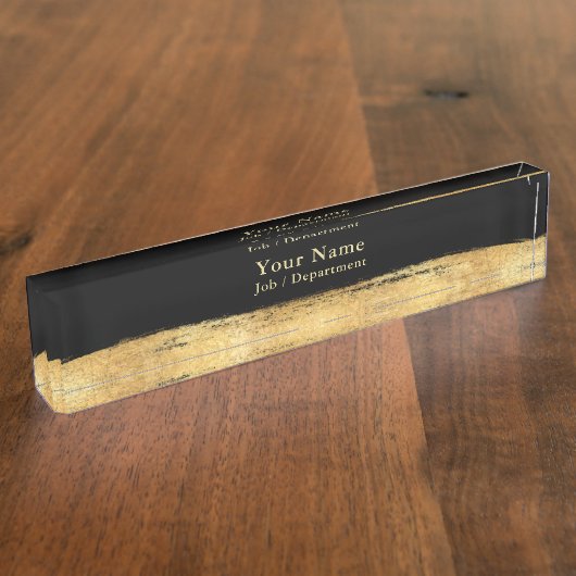 金ゴールド効果分類エグゼクティブデスク名プレート デスクネームプレート (側面)