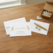 金ゴールド効果花びらは日付カードを保存 セーブザデート