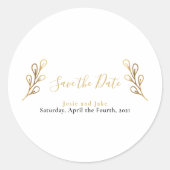 金ゴールド効果花びら日付の保存封筒用シール ラウンドシール (正面)