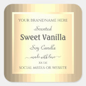 金ゴールド効果製品パッケージングラベルプロフェッショナル スクエアシール (正面)