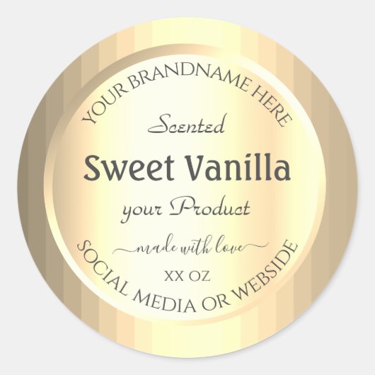 金ゴールド効果製品パッケージングラベルプロフェッショナル ラウンドシール (正面)