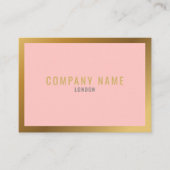金ゴールド効果,厚い縁ど金ゴールド,ピンク色の背景 名刺 (正面)