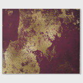 金ゴールド動揺してブルゴーニュレッドラストラップ ラッピングペーパー (フラット)