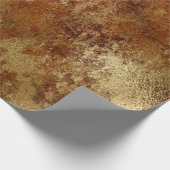 金ゴールド動揺してレッドオレンジラストラップ ラッピングペーパー (角)