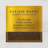 金ゴールド勾配モノグラム 縁ど |  スクエア名刺 (裏面)