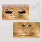 金ゴールド化粧アーティストラッシュピンクグリッターバラ金ゴールド 名刺 (正面/裏面)