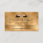 金ゴールド化粧アーティストラッシュピンクグリッターバラ金ゴールド 名刺 (裏面)