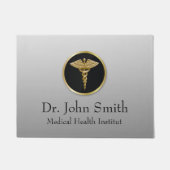 金ゴールド医用カドゥセウス – Doormat ドアマット (正面)