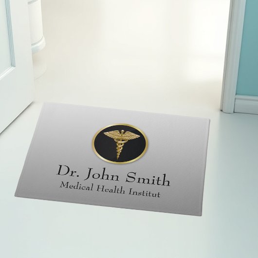金ゴールド医用カドゥセウス – Doormat ドアマット