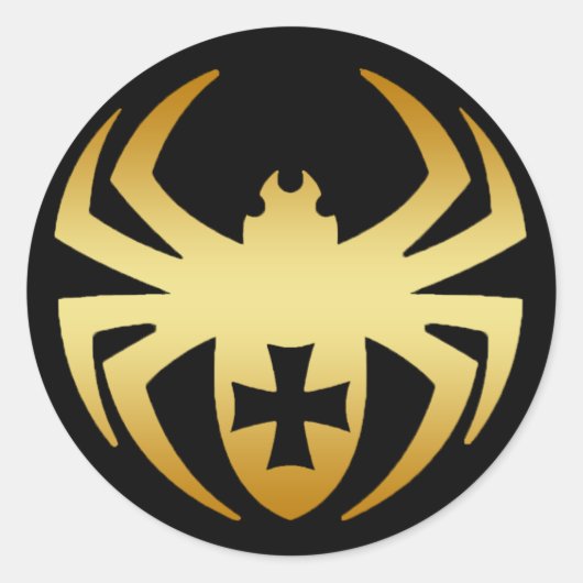 金ゴールド十字付きクモ ラウンドシール (正面)