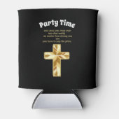 金ゴールド十字架とおもしろいことわざ 缶クーラー (正面)