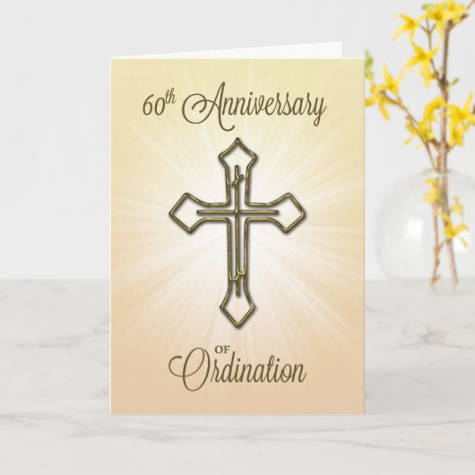 金ゴールド十字架 カード (黄色い花)