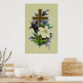 金ゴールド十字架 ポスター (キッチン)