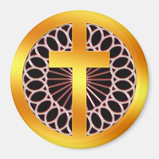 金ゴールド十字架 マグネット (正面)