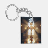 金ゴールド十字架/十字架 キーホルダー (正面左)