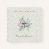 金ゴールド十字架 |花 |祈りの言葉 |仕訳帳 ノートブック (正面)