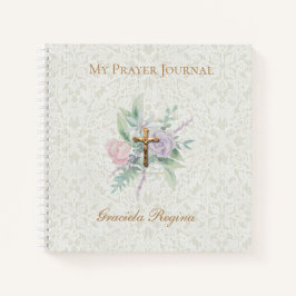 金ゴールド十字架 |花 |祈りの言葉 |仕訳帳 ノートブック