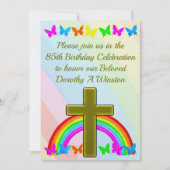 金ゴールド十字蝶85番誕生日招待状 招待状 (正面)