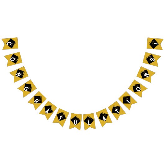 金ゴールド卒業おめでとう バンティングフラッグ (全)