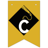 金ゴールド卒業おめでとう バンティングフラッグ (第1の旗)