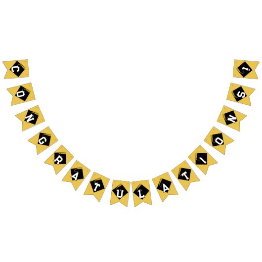 金ゴールド卒業おめでとう バンティングフラッグ (全)