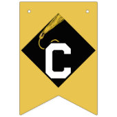 金ゴールド卒業おめでとう バンティングフラッグ (第1の旗)