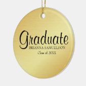 金ゴールド卒業オーナメントとブラック文字 セラミックオーナメント (左)