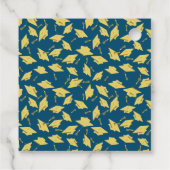 金ゴールド卒業キャップが青に揺れパーソナライズされたる フェイバータグ (裏面)