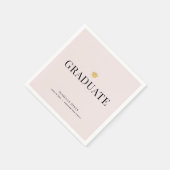 金ゴールド卒業キャップピンク卒業紙 スタンダードカクテルナプキン (角)